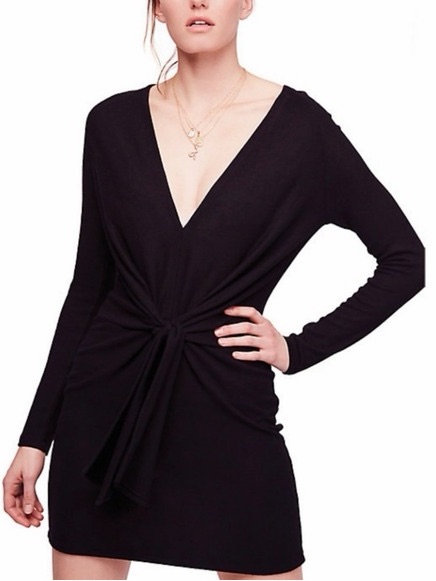 Free People Tie Front Ginger Cozy Dress